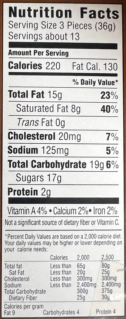 Owyhee Butter Toffee - Chunk Size - Chocolate - 1lb