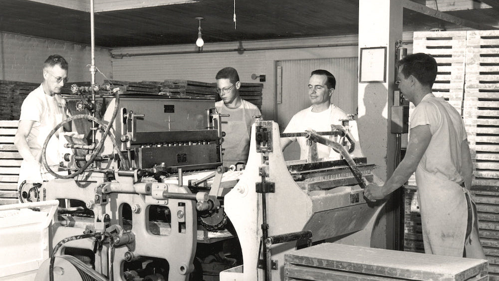 Men Working the Spud Former 1900s