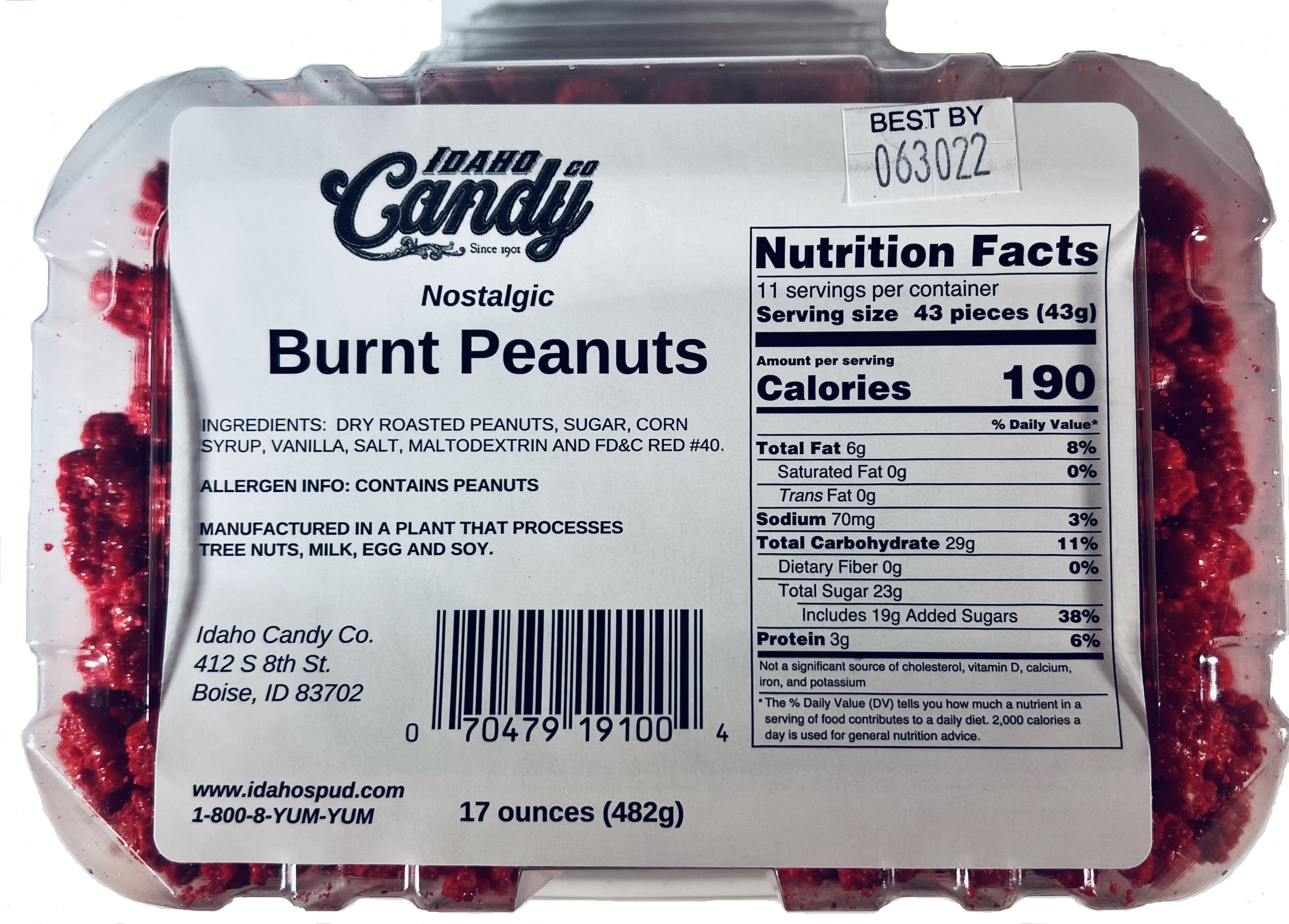 Burnt Peanuts - Tub - 17oz – Idaho Candy Company