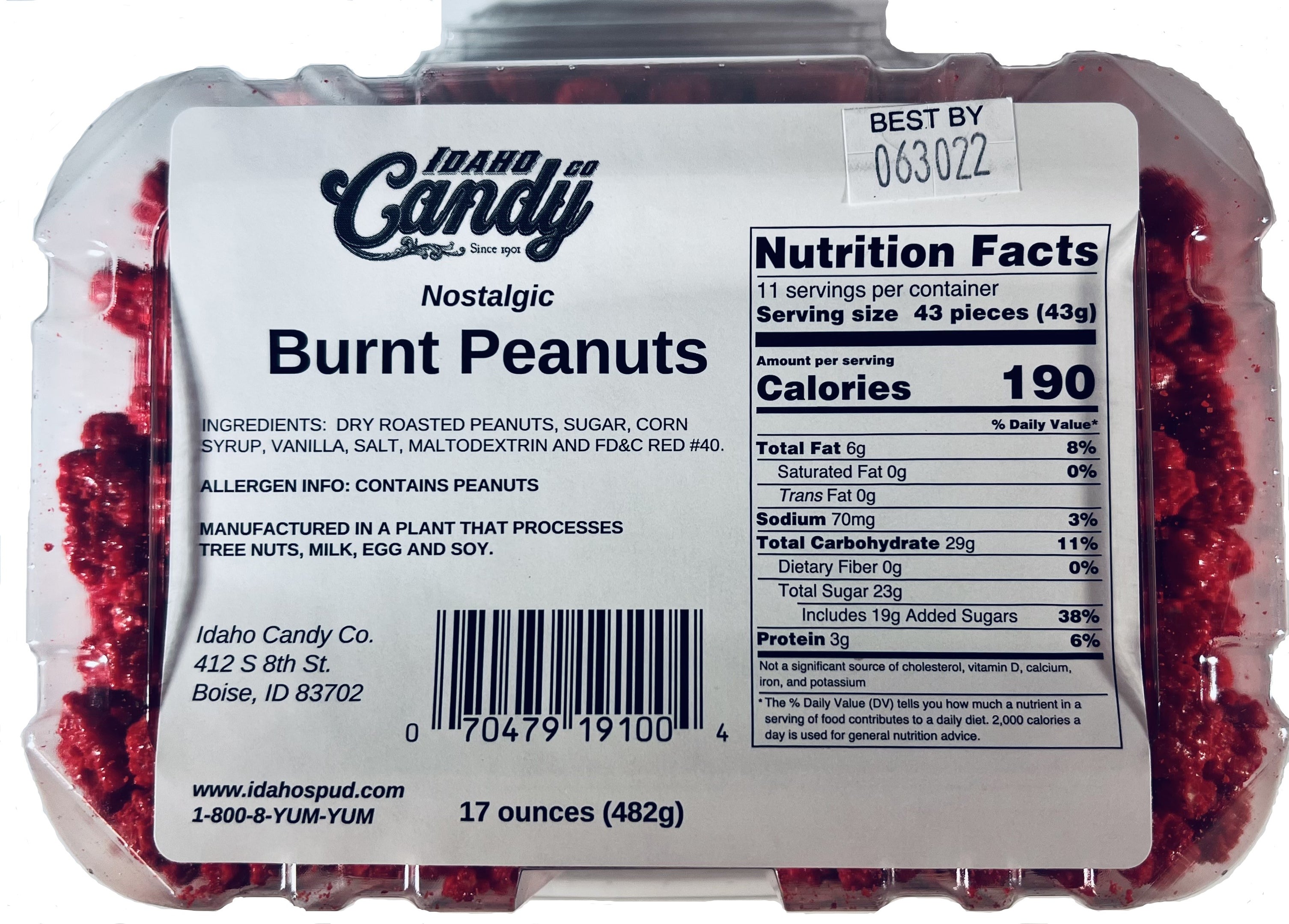 Burnt Peanuts - Tub - 17oz – Idaho Candy Company